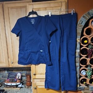 Cherokee Workwear Revolution Navy Blue Scrubs Scrub Set